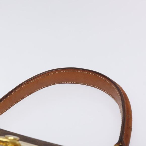 CELINE Macadam Canvas Hand Bag Pvc Leather Brown Gold - Picture 8 of 13